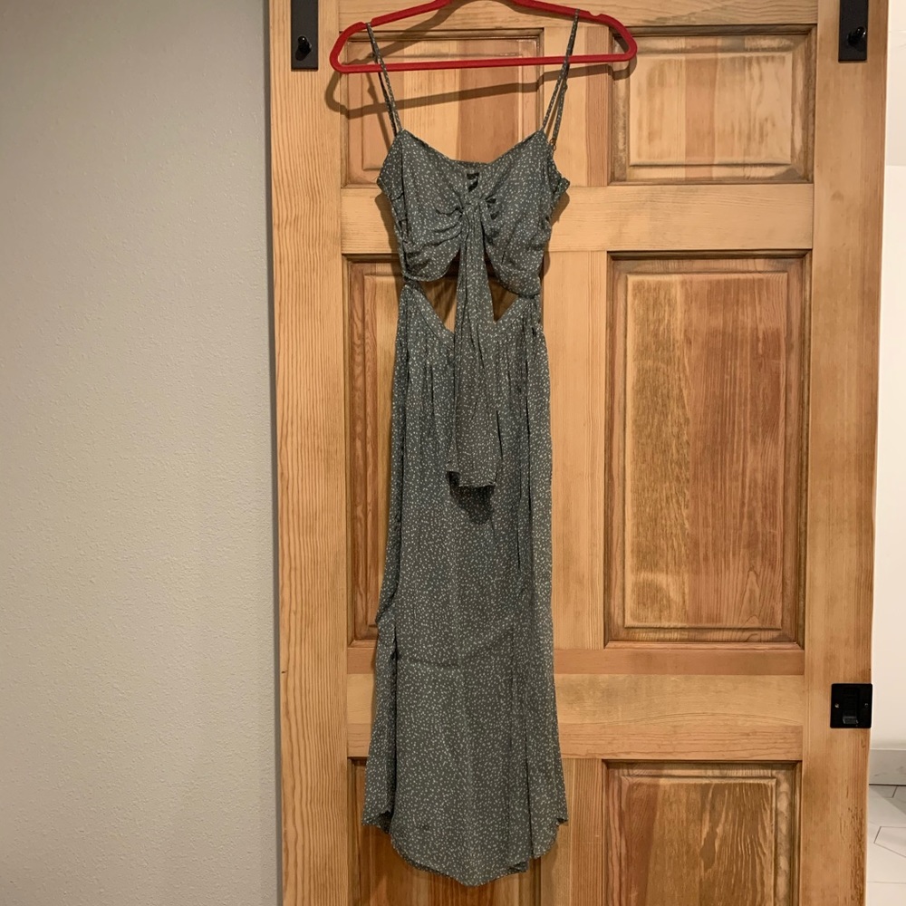 Faith midi dress by Flynn sky’s green polka dot